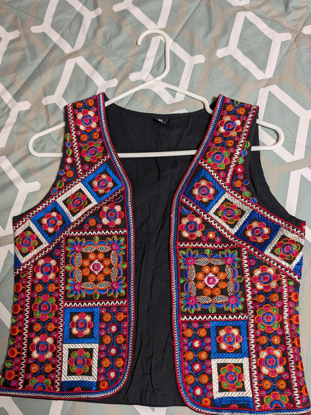 Embroidered Boho, Colirful Vest - Multicolor